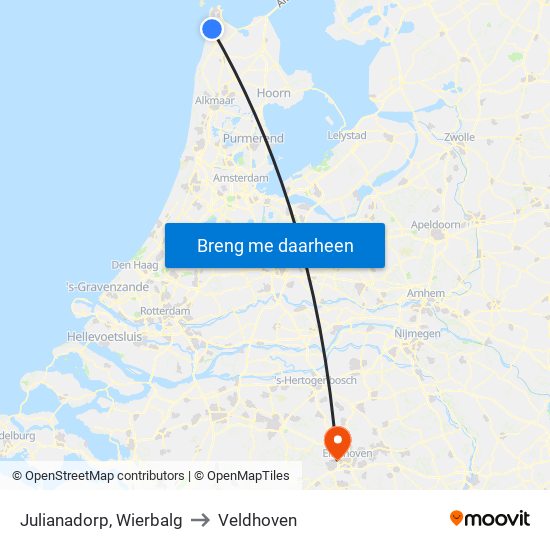 Julianadorp, Wierbalg to Veldhoven map