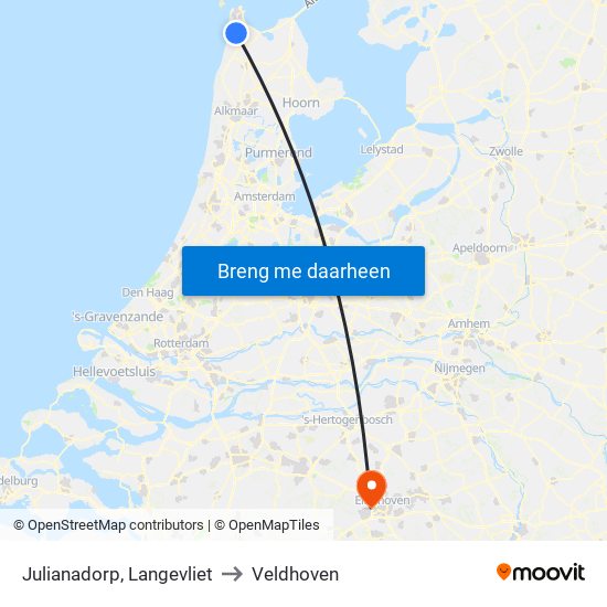 Julianadorp, Langevliet to Veldhoven map