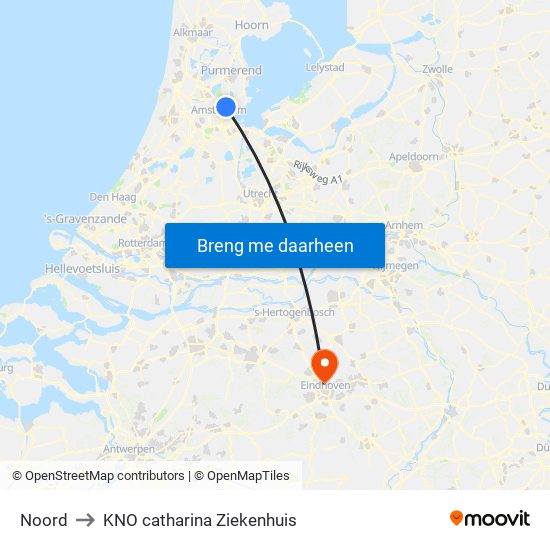 Noord to KNO catharina Ziekenhuis map