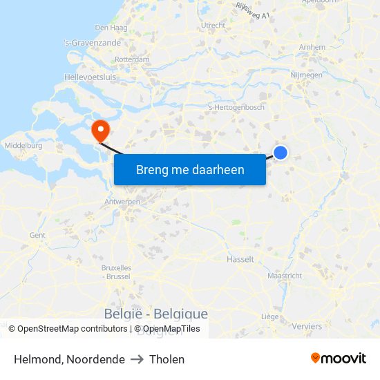 Helmond, Noordende to Tholen map