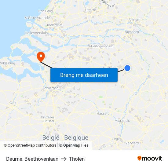 Deurne, Beethovenlaan to Tholen map
