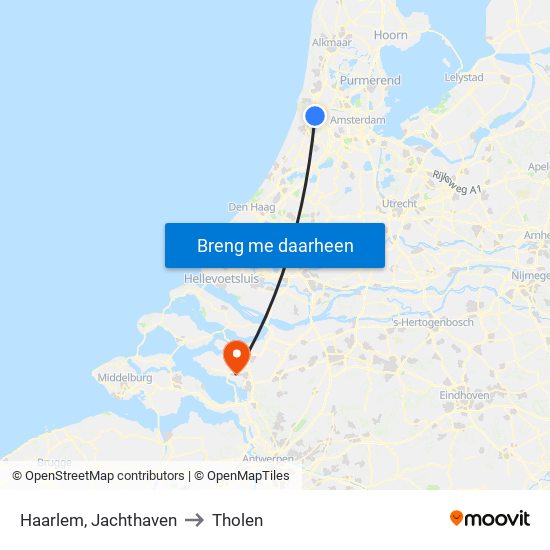 Haarlem, Jachthaven to Tholen map