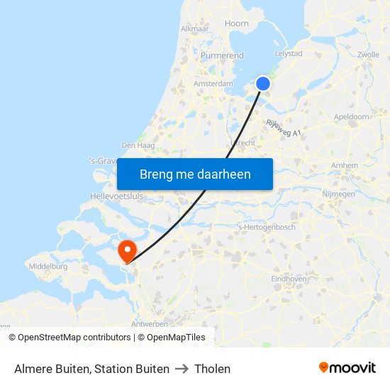 Almere Buiten, Station Buiten to Tholen map