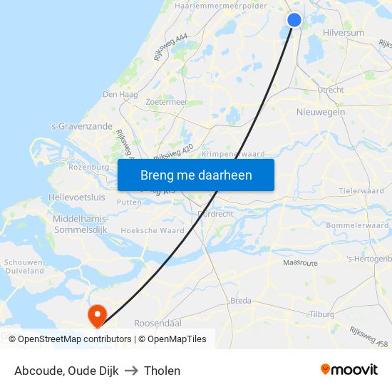Abcoude, Oude Dijk to Tholen map