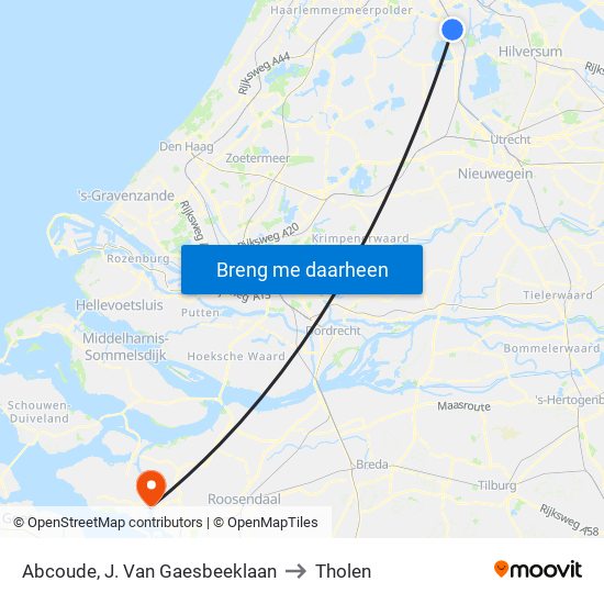 Abcoude, J. Van Gaesbeeklaan to Tholen map