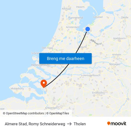 Almere Stad, Romy Schneiderweg to Tholen map