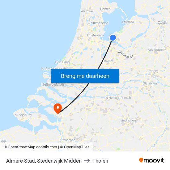 Almere Stad, Stedenwijk Midden to Tholen map