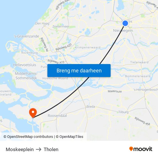 Moskeeplein to Tholen map