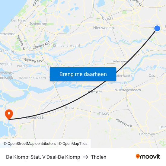 De Klomp, Stat. V'Daal-De Klomp to Tholen map