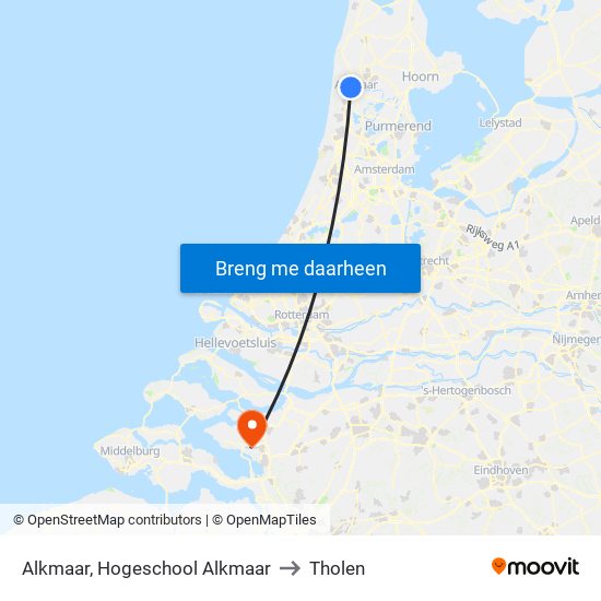 Alkmaar, Hogeschool Alkmaar to Tholen map