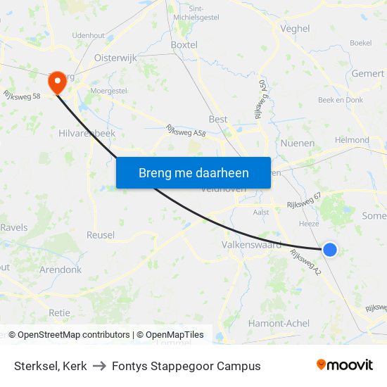 Sterksel, Kerk to Fontys Stappegoor Campus map