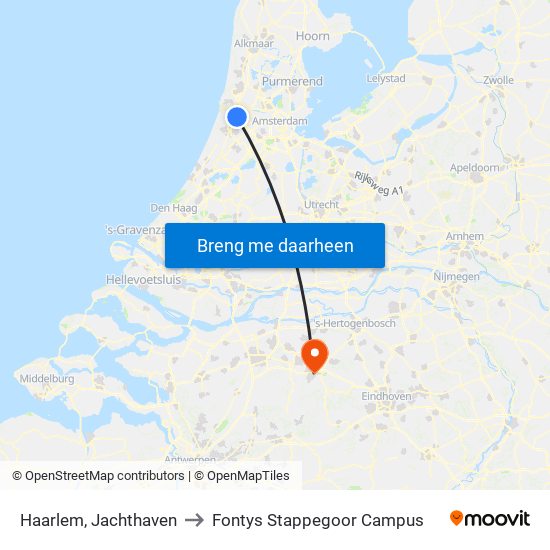 Haarlem, Jachthaven to Fontys Stappegoor Campus map