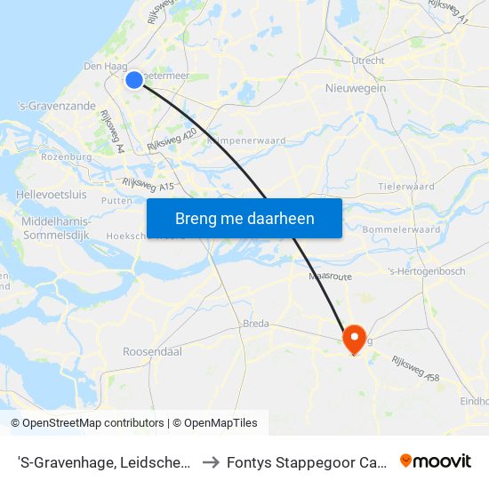 'S-Gravenhage, Leidschenveen to Fontys Stappegoor Campus map