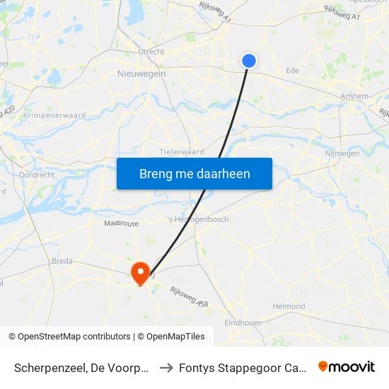 Scherpenzeel, De Voorposten to Fontys Stappegoor Campus map