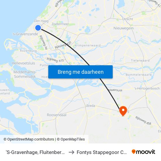 'S-Gravenhage, Fluitenbergstraat to Fontys Stappegoor Campus map