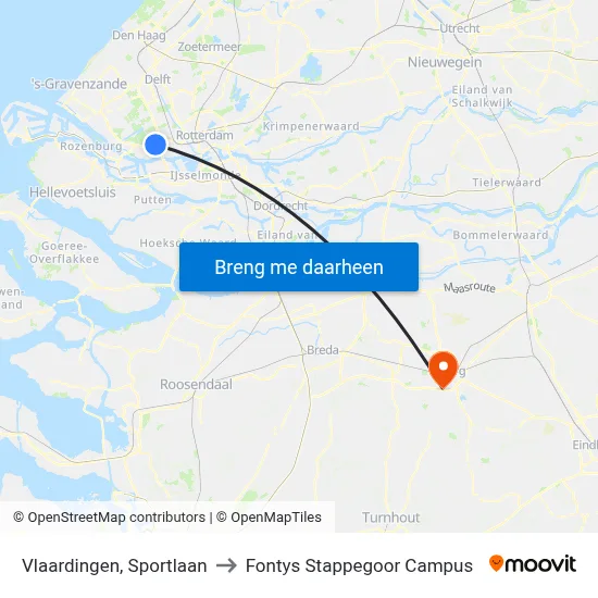 Vlaardingen, Sportlaan to Fontys Stappegoor Campus map
