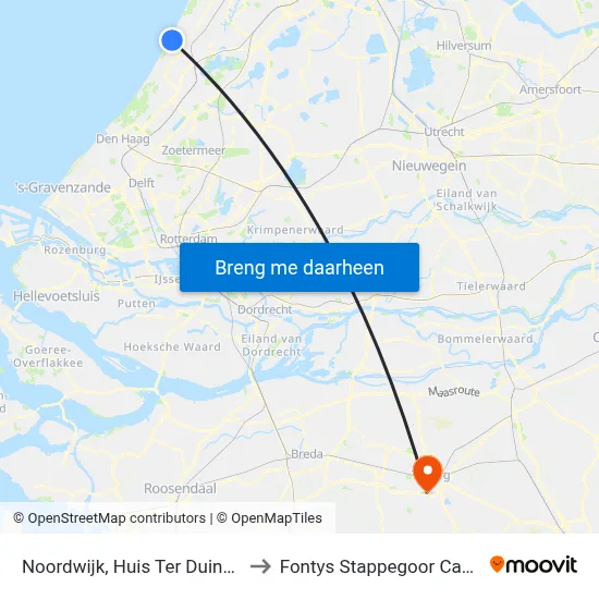 Noordwijk, Huis Ter Duinstraat to Fontys Stappegoor Campus map