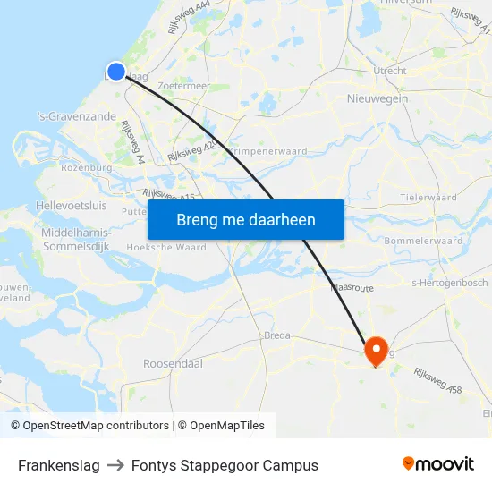 Frankenslag to Fontys Stappegoor Campus map