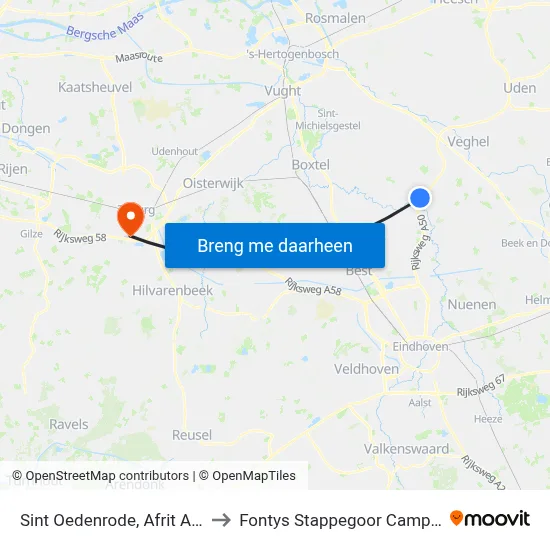 Sint Oedenrode, Afrit A50 to Fontys Stappegoor Campus map