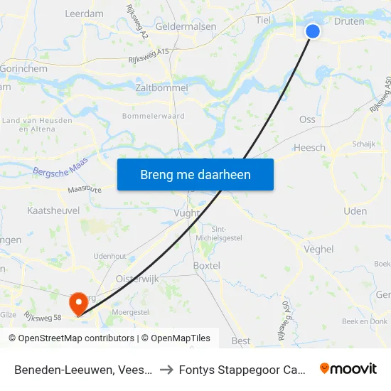 Beneden-Leeuwen, Veesteeg to Fontys Stappegoor Campus map