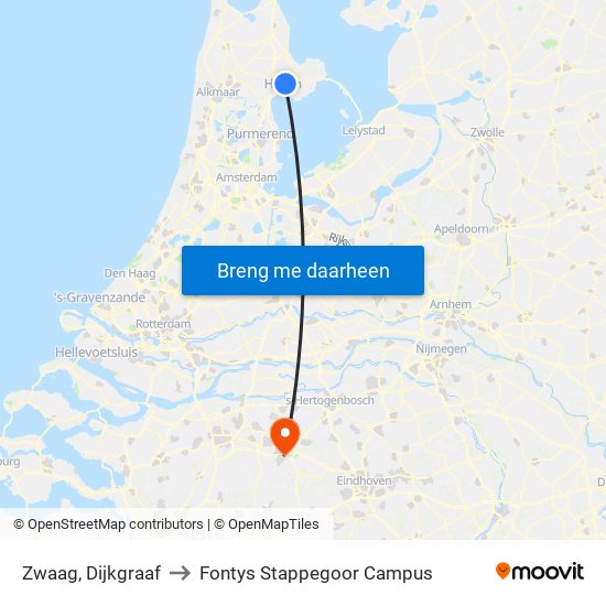 Zwaag, Dijkgraaf to Fontys Stappegoor Campus map