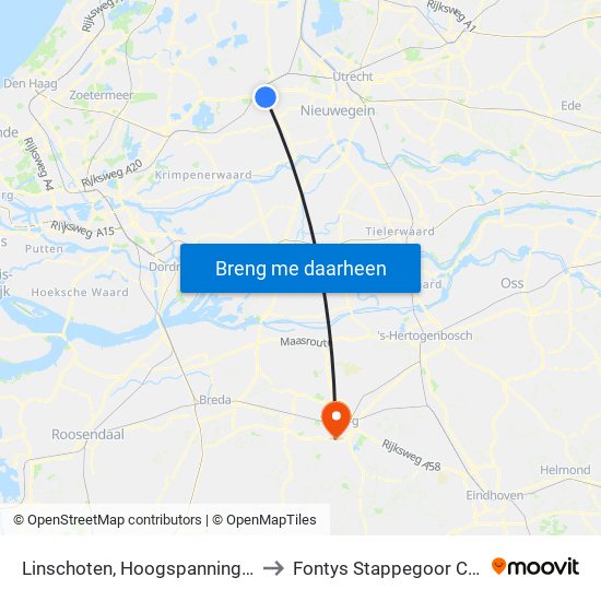 Linschoten, Hoogspanningskabels to Fontys Stappegoor Campus map