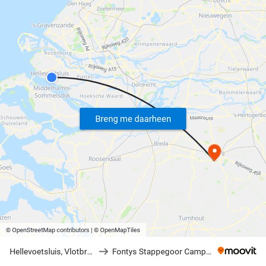 Hellevoetsluis, Vlotbrug to Fontys Stappegoor Campus map