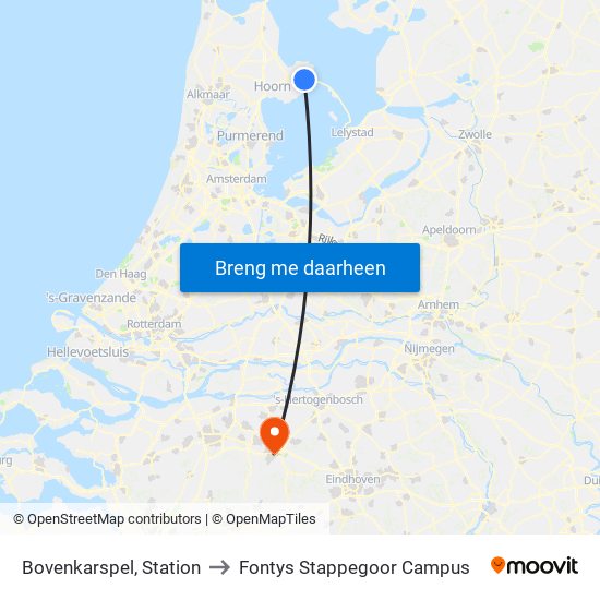 Bovenkarspel, Station to Fontys Stappegoor Campus map