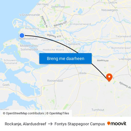 Rockanje, Alardusdreef to Fontys Stappegoor Campus map