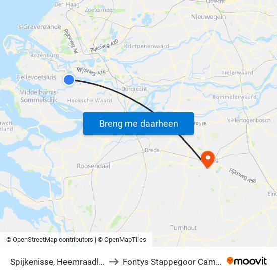 Spijkenisse, Heemraadlaan to Fontys Stappegoor Campus map