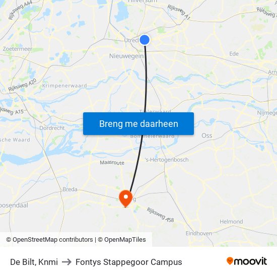 De Bilt, Knmi to Fontys Stappegoor Campus map