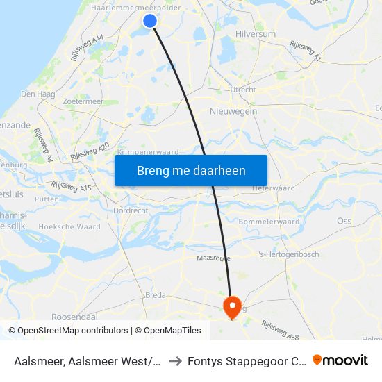 Aalsmeer, Aalsmeer West/Centrum to Fontys Stappegoor Campus map