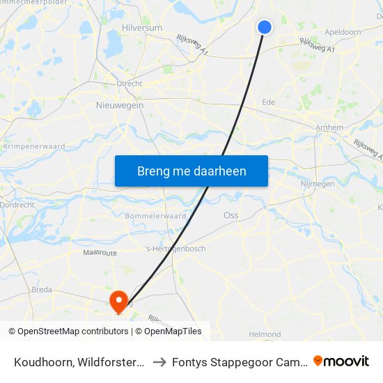Koudhoorn, Wildforsterweg to Fontys Stappegoor Campus map