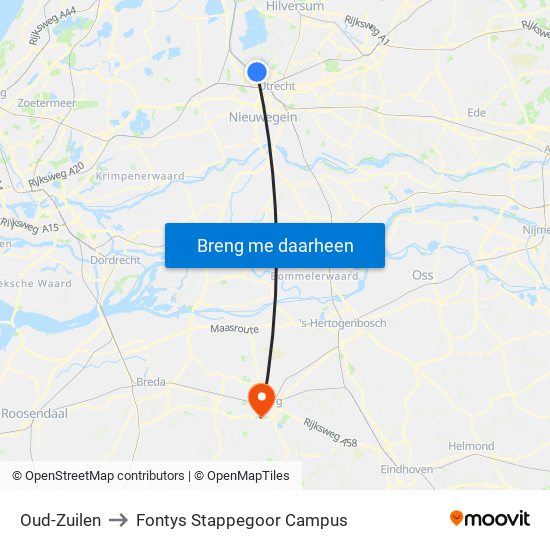 Oud-Zuilen to Fontys Stappegoor Campus map