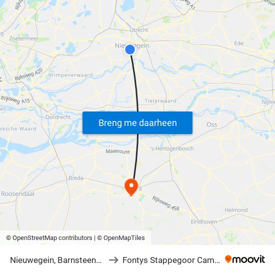 Nieuwegein, Barnsteendrift to Fontys Stappegoor Campus map