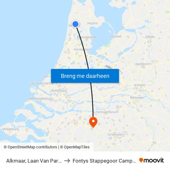Alkmaar, Laan Van Parijs to Fontys Stappegoor Campus map