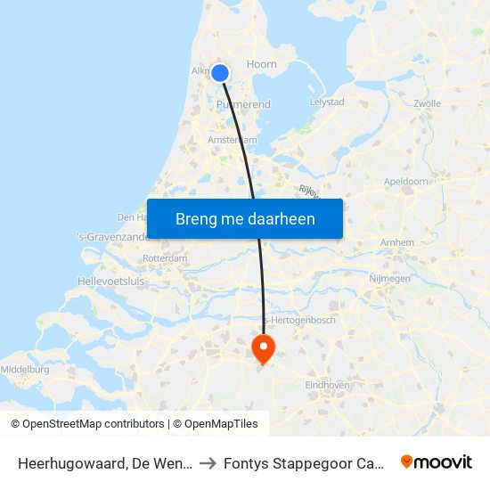 Heerhugowaard, De Wending to Fontys Stappegoor Campus map