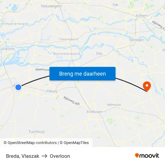 Breda, Vlaszak to Overloon map