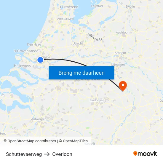 Schuttevaerweg to Overloon map