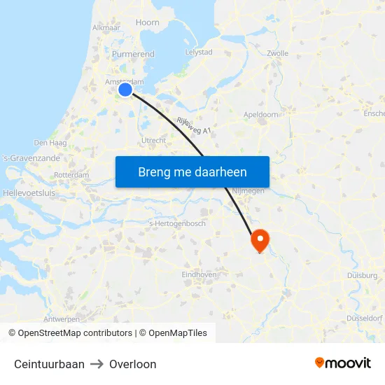 Ceintuurbaan to Overloon map