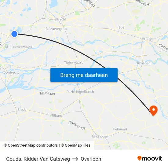 Gouda, Ridder Van Catsweg to Overloon map
