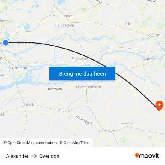 Alexander to Overloon map