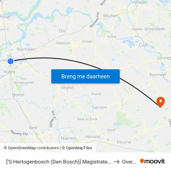 ['S-Hertogenbosch (Den Bosch)] Magistratenlaan/Parallelweg to Overloon map