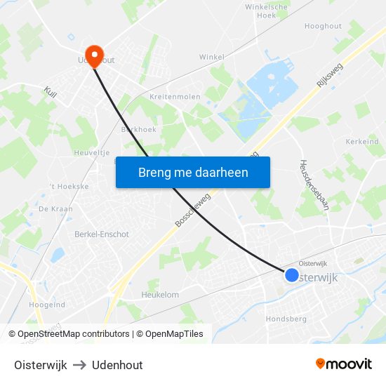 Oisterwijk to Udenhout map