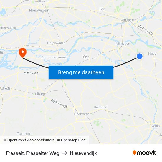 Frasselt, Frasselter Weg to Nieuwendijk map