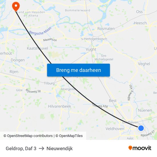 Geldrop, Daf 3 to Nieuwendijk map