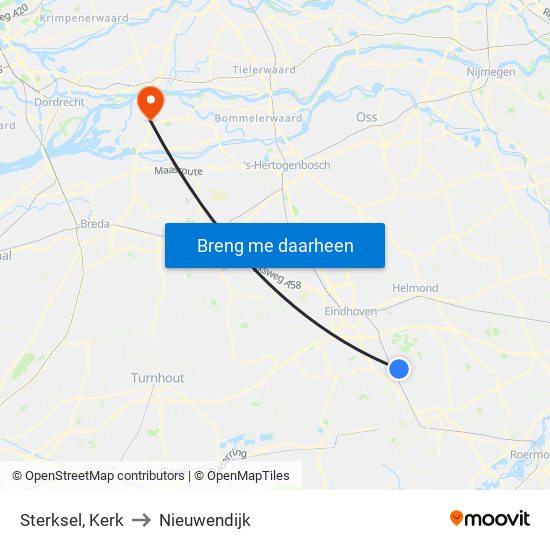 Sterksel, Kerk to Nieuwendijk map