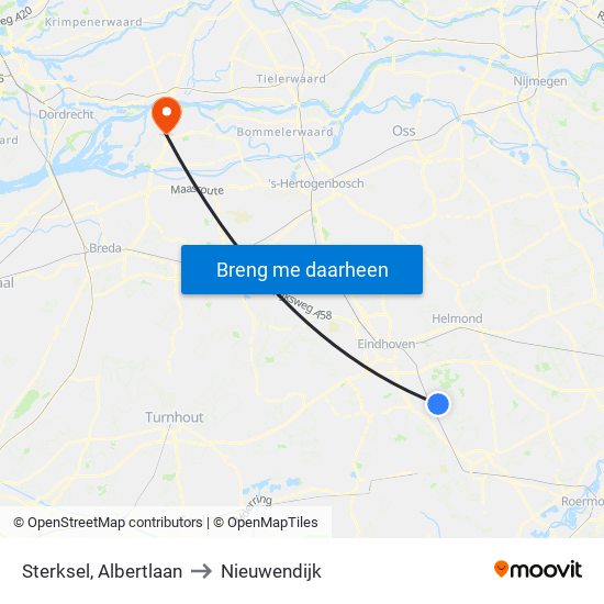 Sterksel, Albertlaan to Nieuwendijk map