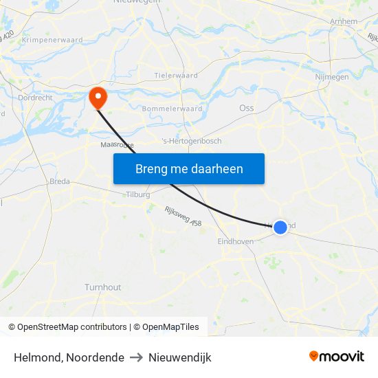 Helmond, Noordende to Nieuwendijk map