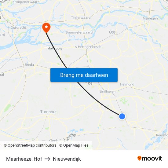 Maarheeze, Hof to Nieuwendijk map